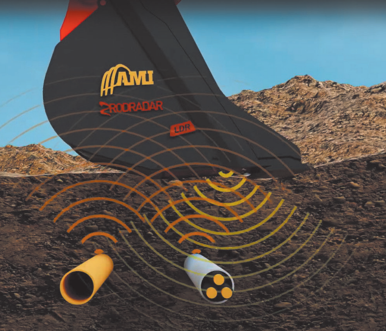 埋設物検知センサー付き掘削バケット「LDR EXCAVATE™」